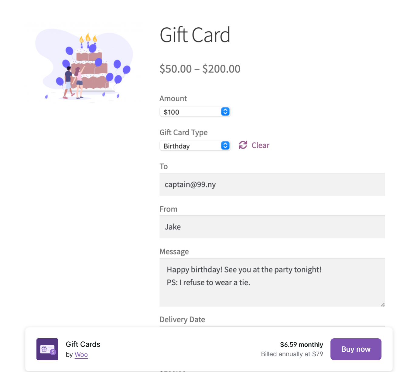 Gift Cards for WooCommerce