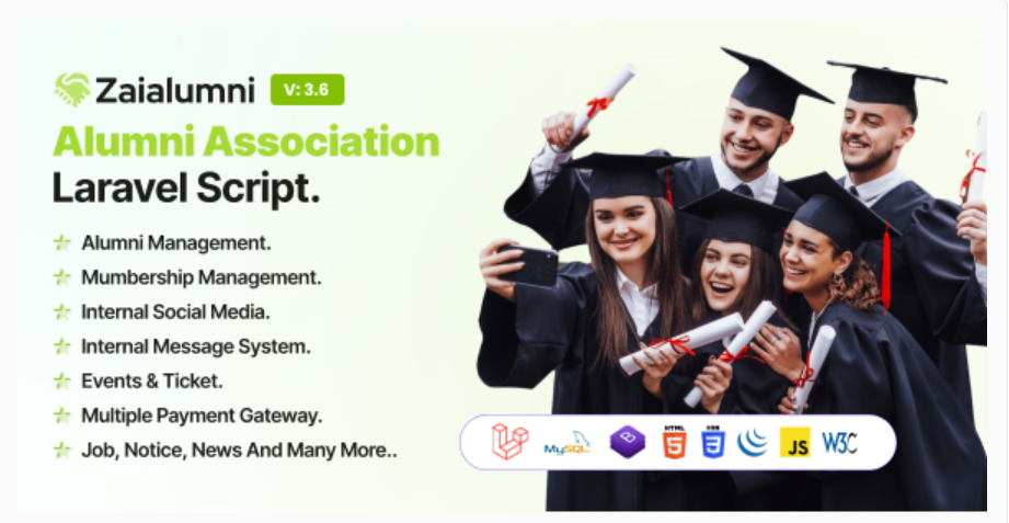 Zaialumni - Alumni Association Laravel Script / Alumni Management Software.